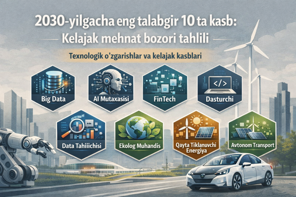 Кelajak kasblari: 2030-yilga qadar eng ko'p talab qilinadigan mutaxassislar